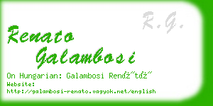 renato galambosi business card